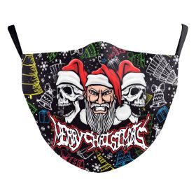 Christmas Beard Digital Printing Double Layer Dustproof Mask (Option: B178 1052-Average Size For Adults)