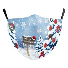 Christmas Digital Printing Double-layer Dust Mask (Option: B178 1077-Adult Average Size)