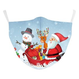 Christmas Digital Printing Double-layer Dust Mask (Option: B178 1064-Adult Average Size)