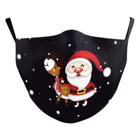 Christmas Snowman Digital Printing Double Layer Dustproof Mask (Option: B178 1158-Adult Average Size)