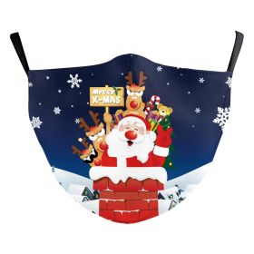 Santa Elk Digital Printing Double-layer Dust Mask (Option: B178 1330-Average Size For Adults)