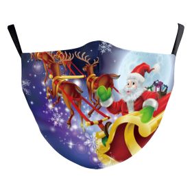 Santa Elk Digital Printing Double-layer Dust Mask (Option: B178 1303-Average Size For Adults)