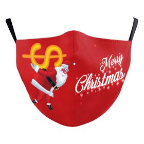 Christmas Green Digital Printing Windproof Double Layer Dustproof Mask (Option: B178 1177-Adult Average Size)