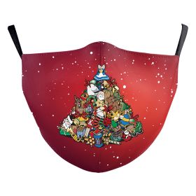 Christmas Tree Digital Printing Double Layer Dustproof Mask (Option: B178 1625-Average Size For Adults)