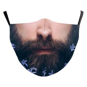 Christmas Beard Digital Printing Face Creative Double-layer Dust Mask (Option: B178 1836-Adult Average Size)