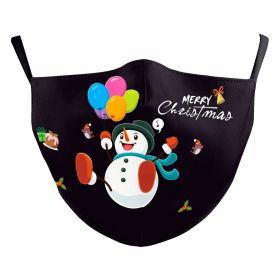 Christmas Snowman Digital Printing Double Layer Dustproof Mask (Option: B178 1154-Adult Average Size)