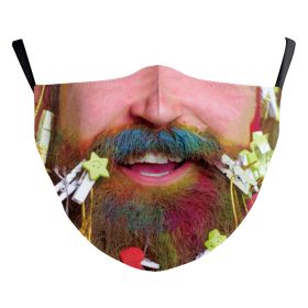 Santa Claus Digital Printing Double Layer Dustproof Mask (Option: B178 1807-Adult Average Size)