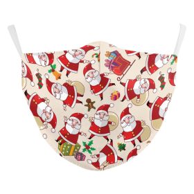 Santa Elk Digital Printing Double-layer Dust Mask (Option: B178 1306-Average Size For Adults)