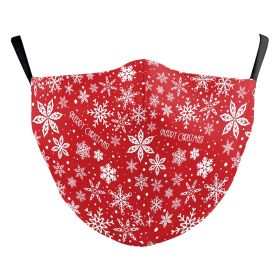 Snowflake Christmas Red Digital Printing Double-layer Dust Mask (Option: B178 1449-Adult Average Size)