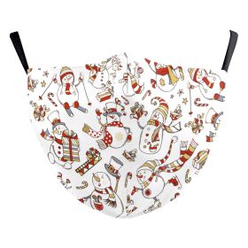 Christmas Snowman Digital Printing Double Layer Dustproof Mask (Option: B178 1148-Adult Average Size)