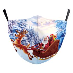 Christmas Red Digital Printing Double-layer Dust Mask (Option: B178 1525-Adult Average Size)