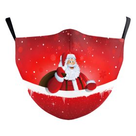 Christmas Beard Digital Printing Face Creative Double-layer Dust Mask (Option: B178 1850-Adult Average Size)