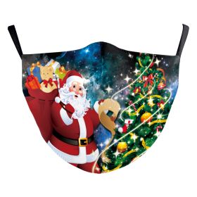 Santa Claus Digital Printing Double Layer Dustproof Mask (Option: B178 1724-Adult Average Size)