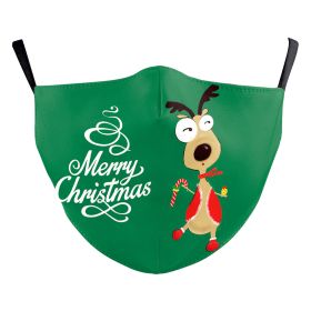 Christmas Green Digital Printing Windproof Double Layer Dustproof Mask (Option: B178 1168-Adult Average Size)