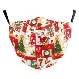 Christmas Single Corner Print Double Layer Dust Mask (Option: B178 760-Adult Average Size)