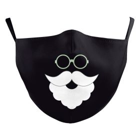 Christmas Beard Digital Printing Double Layer Dustproof Mask (Option: B178 1056-Average Size For Adults)