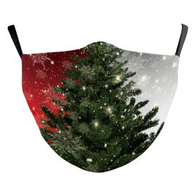 Christmas Tree Digital Printing Double Layer Dustproof Mask (Option: B178 1626-Average Size For Adults)