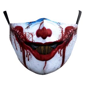 Digital Printing Ghost Face Wansheng Clown Funny Double-layer Dust Mask (Option: B178 704-Adult Average Size)