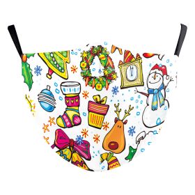 Christmas Green Digital Printing Windproof Double Layer Dustproof Mask (Option: B178 1184-Adult Average Size)