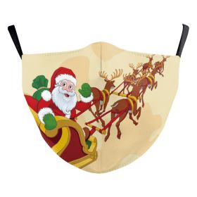 Santa Elk Digital Printing Double-layer Dust Mask (Option: B178 1304-Average Size For Adults)