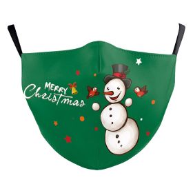 Christmas Snowman Digital Printing Double Layer Dustproof Mask (Option: B178 1163-Adult Average Size)