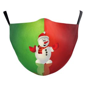 Christmas Snowman Digital Printing Double Layer Dustproof Mask (Option: B178 1167-Adult Average Size)