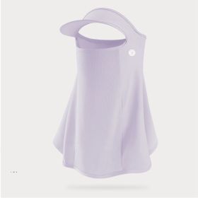 Women's Sports Riding Outdoor Summer Ice Silk Sunscreen Mask (Option: Purple brim-Average size)